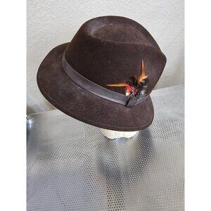 Geo. W. Bollman Mr. K Fedora Hat Wool Felt Brown Men's One Size Vintage